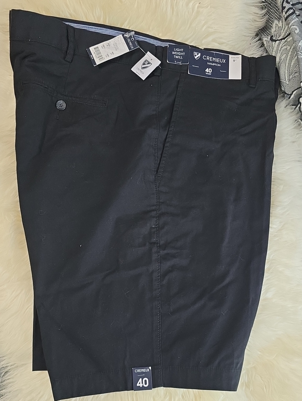 Cremieux Black Lightweight Twill Shorts